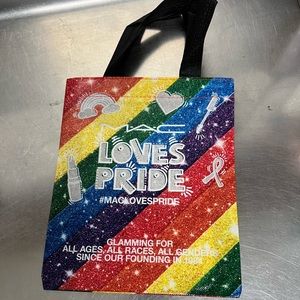 MAC LOVES PRIDE 2019 Mini Rainbow Tote Bag - 10” x 8” - EUC